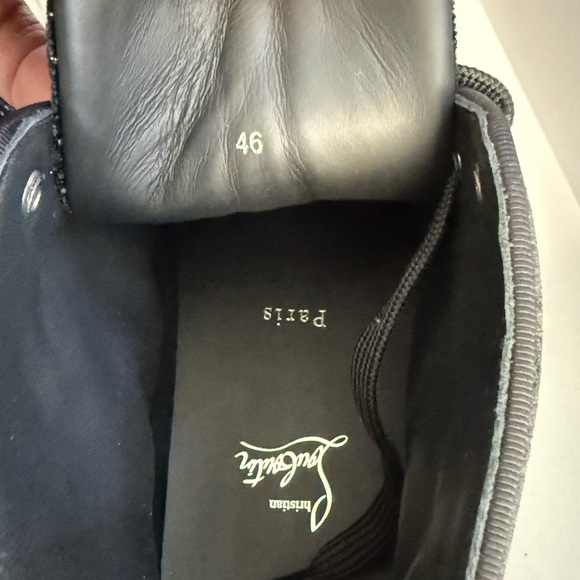 Up for sale! Christian Louboutin Black suede velvet Sneakers size 46 - Picture 6 of 8